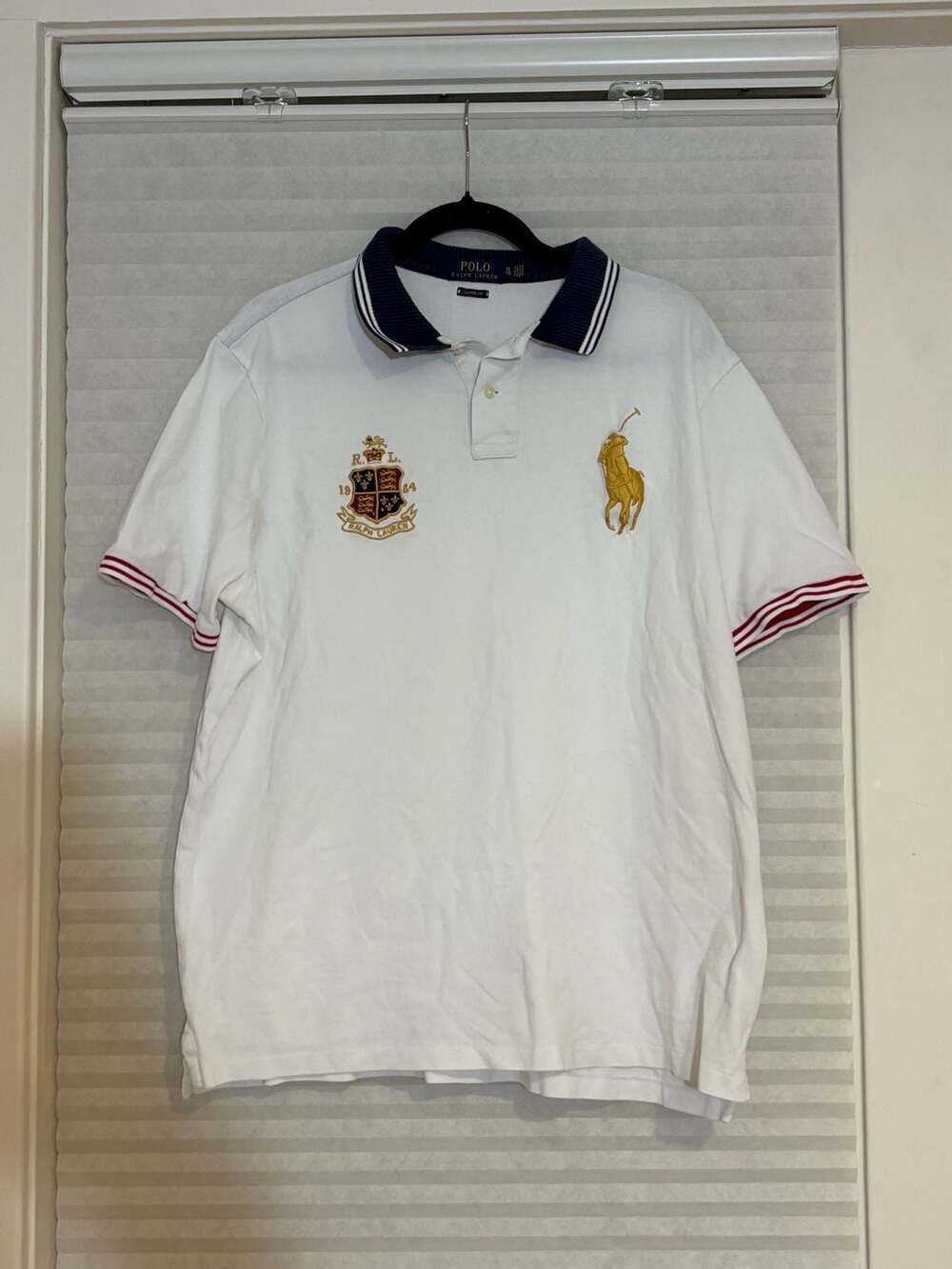 Polo Ralph Lauren Crest Polo Shirt Size XL White Cotton